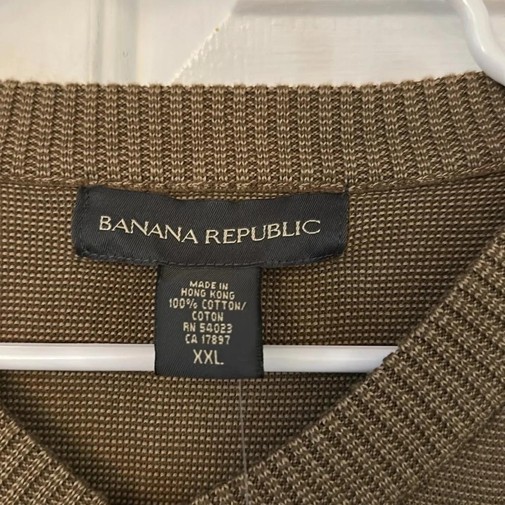 NWT Men’s Banana Republic 100% Cotton Long Sleeve V-Neck Sweater Size XXL